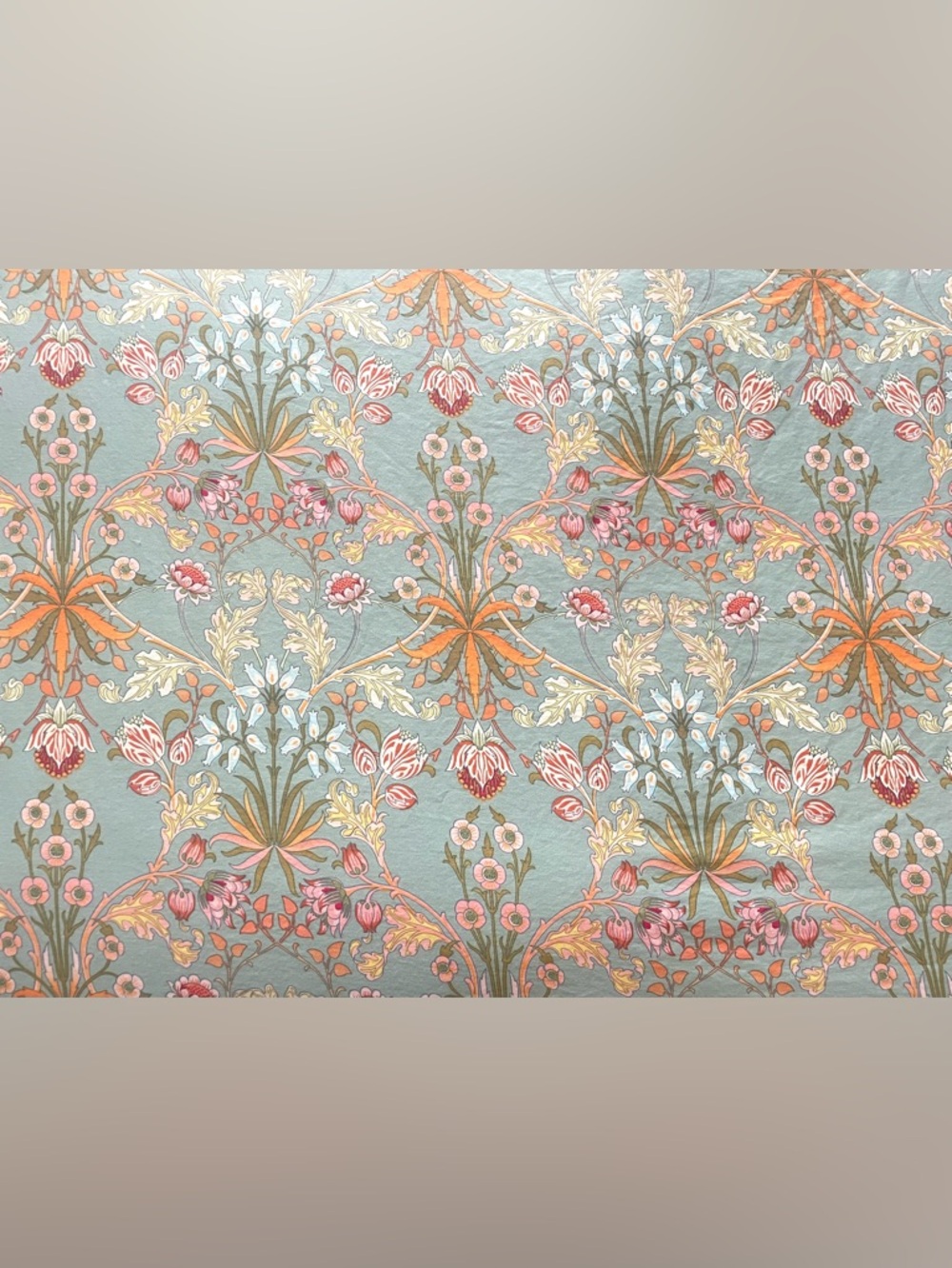 Duvet Hyacinth WM Morris Design Sage Orange Pink Cotton Zipper Ties 86x86